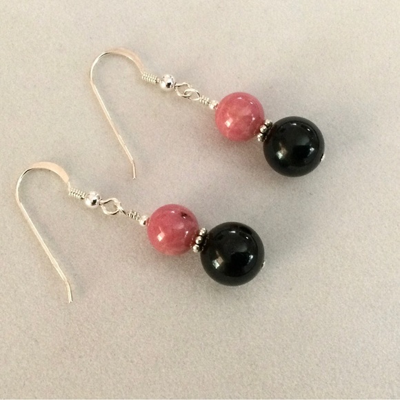 NWT Rhodonite & Black Jade Bracelet. Unisex Design. c 132 tcw Natural Gems - Picture 4 of 5